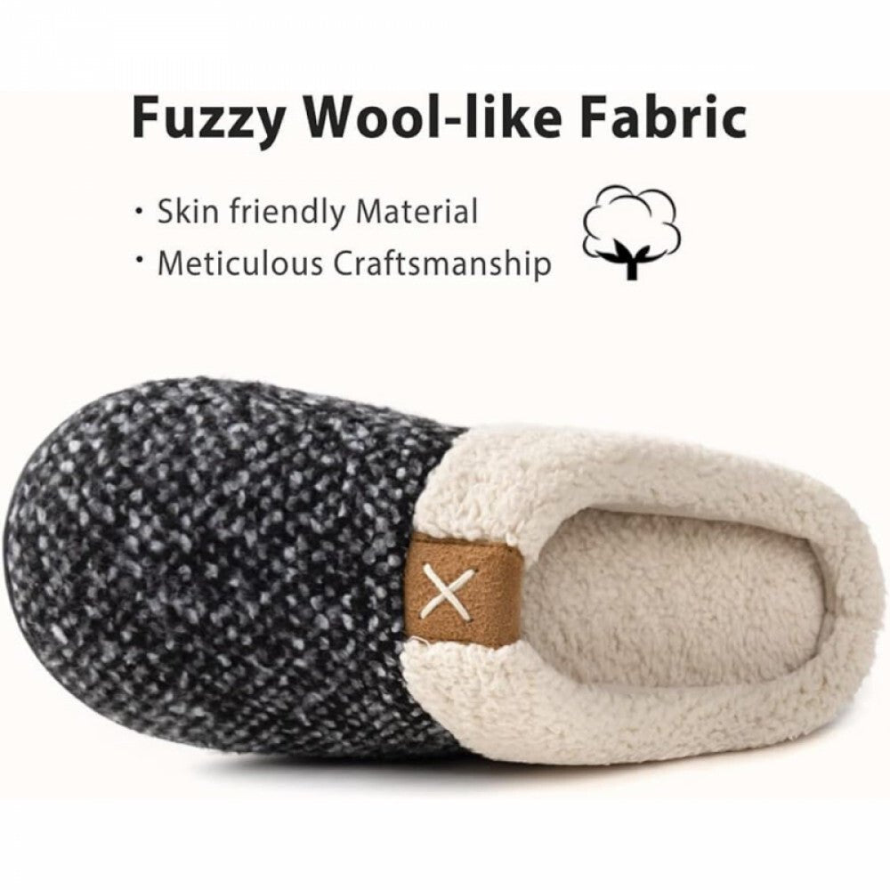 ULTRAIDEAS Memóriahabos Téli Mamusz – Fekete - Fehér, 44–45 - ös, Meleg Benti Papucs - BShopy44 - 45 - ös Méretférfi női mamuszkényelmes mamuszX000WD6A43_1