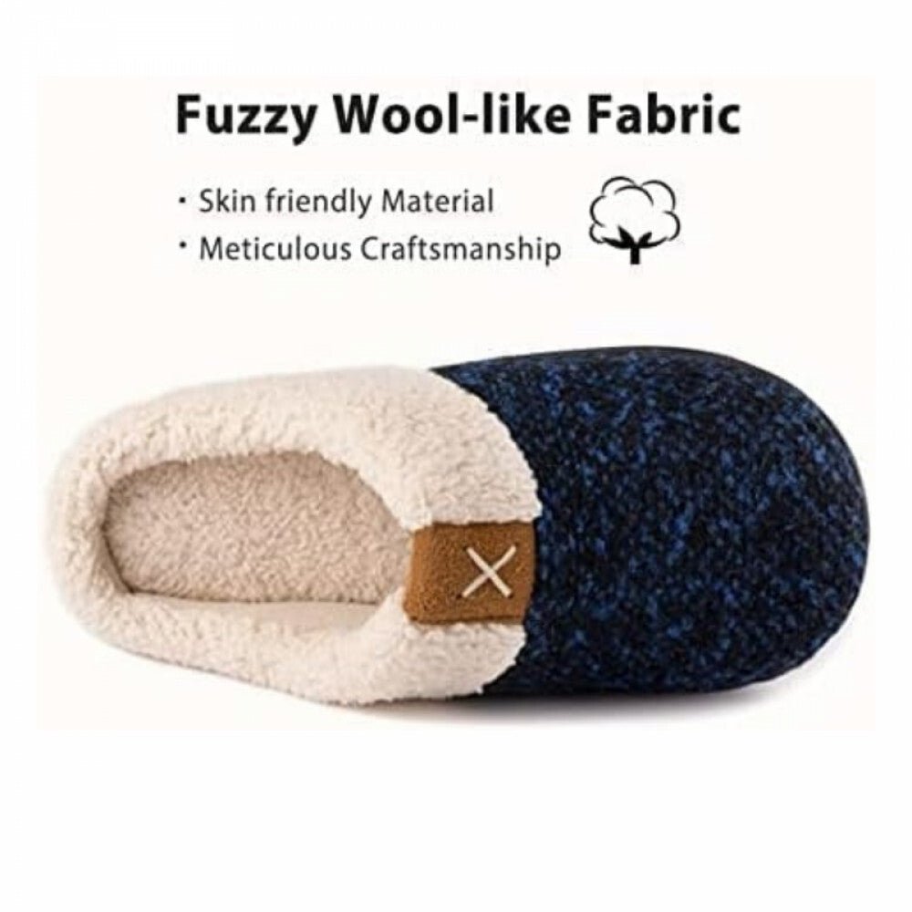 ULTRAIDEAS Memóriahabos Téli Mamusz – Fekete - Kék, 36–37 - es (22,9 cm), Meleg Benti Papucs - BShopy36 - 37 méretférfi női mamuszkényelmes mamuszX000WO8V2V_1