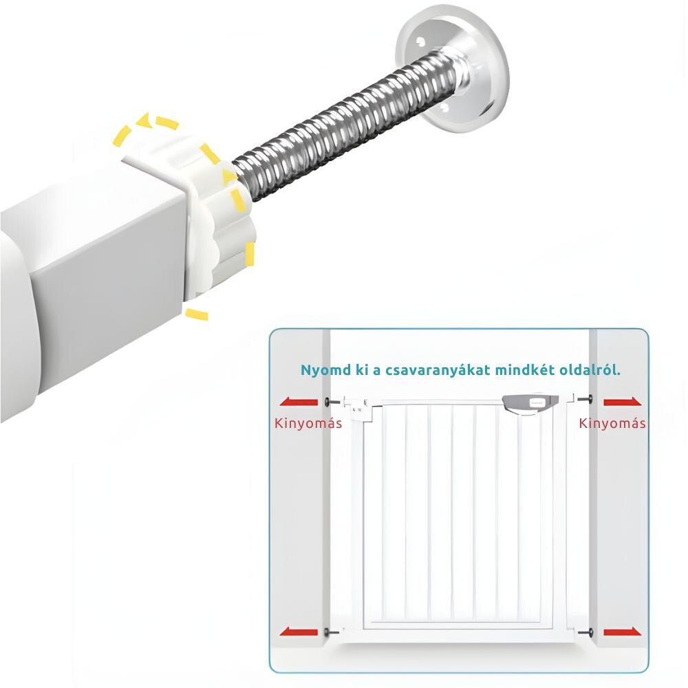 Univerzális Gyerekbiztonsági Kapu – Strapabíró Fém Kivitel, Nyomásos Rögzítés 77 - 82cm - BShopy77x82 cmajtóba szerelhető biztonsági kapubiztonsági rács gyerekeknek0104040034_5