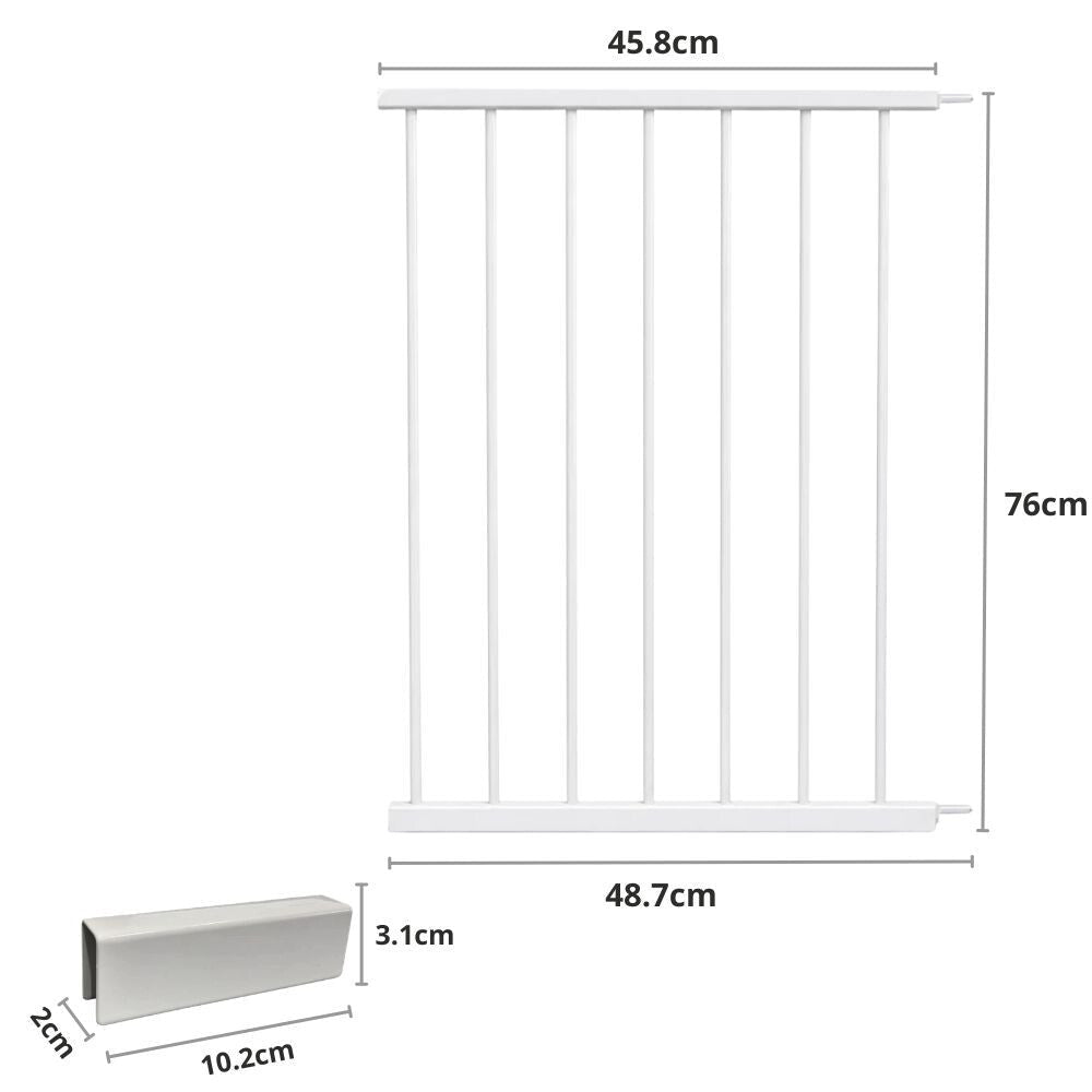 Univerzális Gyerekbiztonsági Kapu Toldalék – 45 cm, Fém Kivitel, Nyomásos Rögzítéshez - BShopy45 cm toldalékgyerekbiztonsági kapu kiegészítőkapu bővítő toldalékEM20004_4