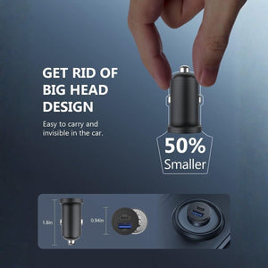 USB-C Kfz-Ladeadapter - 43W, Schnellladegerät mit 2 Anschlüssen für Handy und Tablet - BShopy