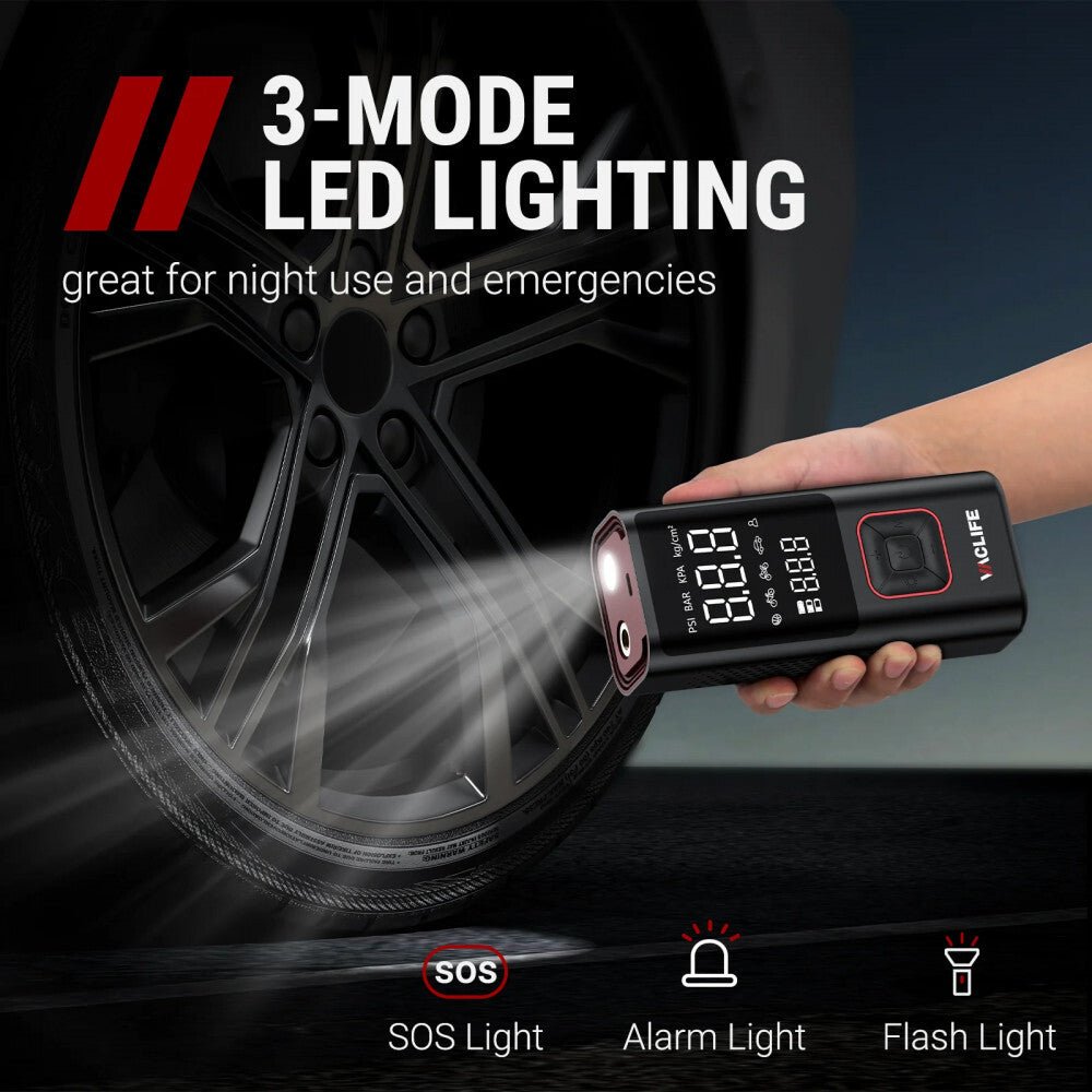 VacLife Vezetéknélküli Kerékfelfújó Hordozható Légkompresszor (VL7008) - BShopyautó kerék pumpahordozható gumiabroncs pumpahordozható légpumpaX001YG6C6X_7