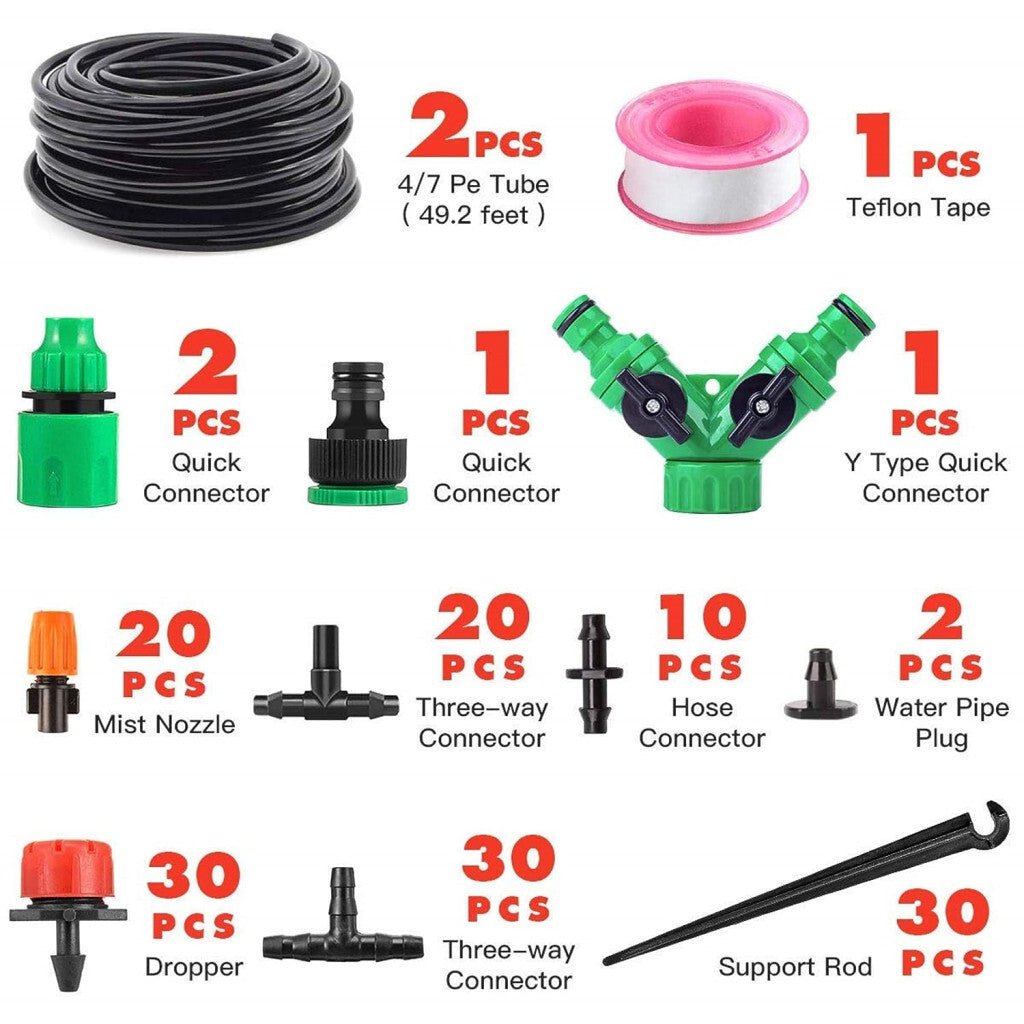 149 Részes Automata Csepegtető Öntözőrendszer Kerthez - Víztakarékos Locsolószett - BShopy