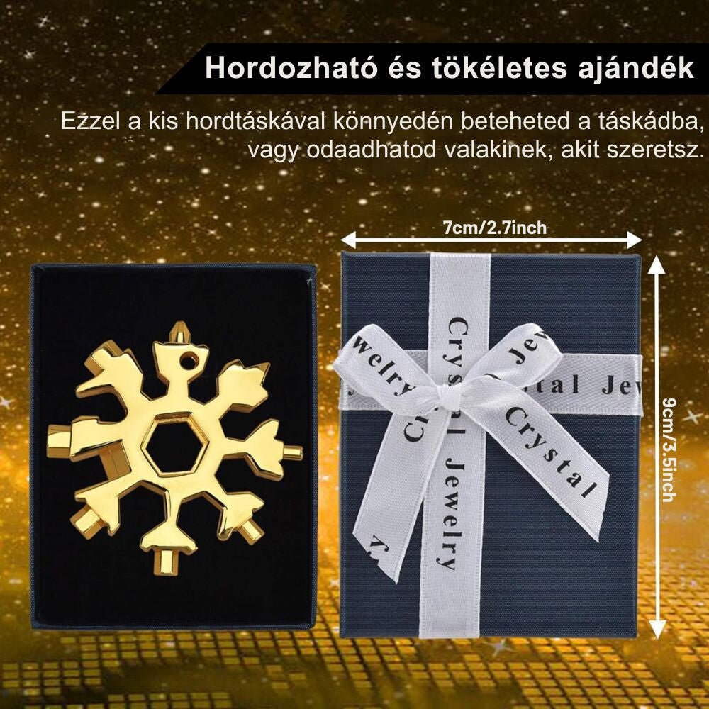 18 az 1 - ben Hópehely Multiszerszám – Rozsdamentes Acél Kulcstartó - BShopy