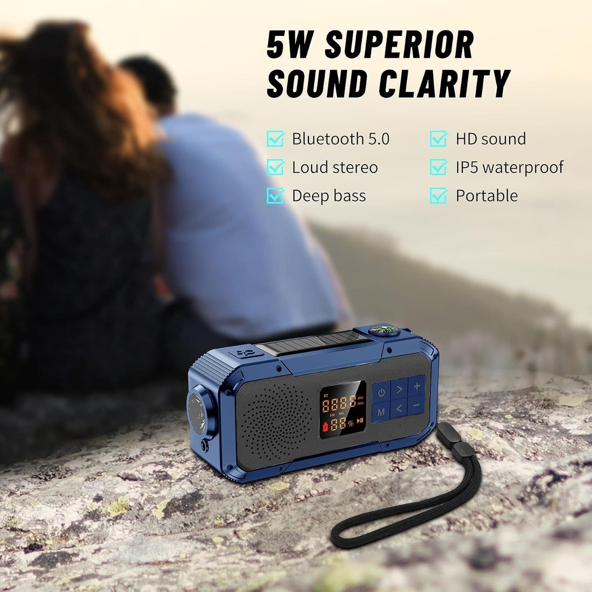 Multifunktionales Radio - Bluetooth, Powerbank und Notlicht