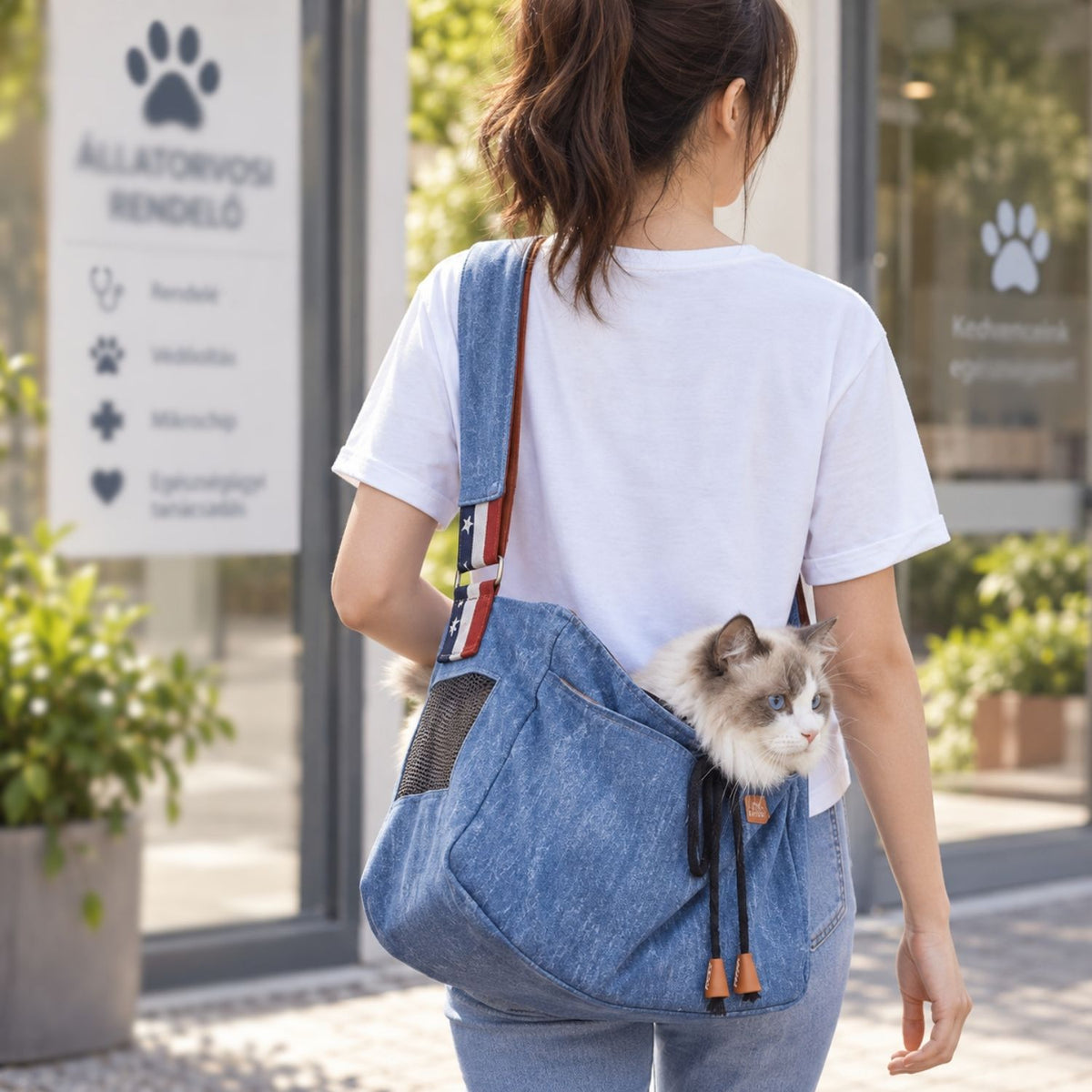 Doglemi Jeans-Kleintier-Tragetasche mit Schultergurt - Für Kleine und Mittelgroße Hunde