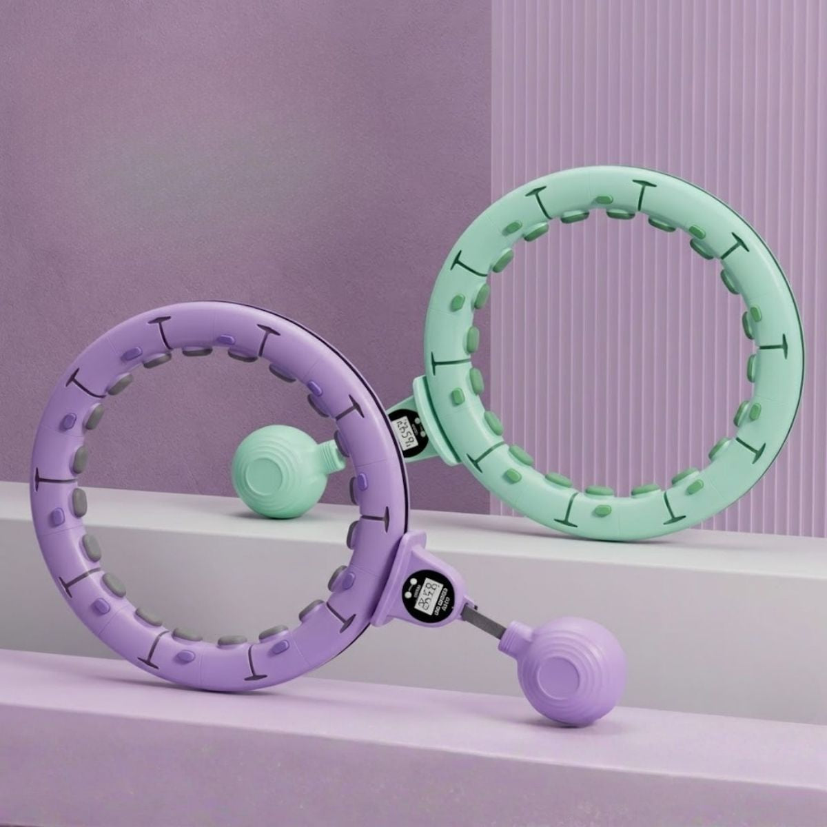 Blux Figurformender Fitness-Hula-Hoop Reifen – Gravitationsgewichtet, Verstellbare Größe, max. 110 cm