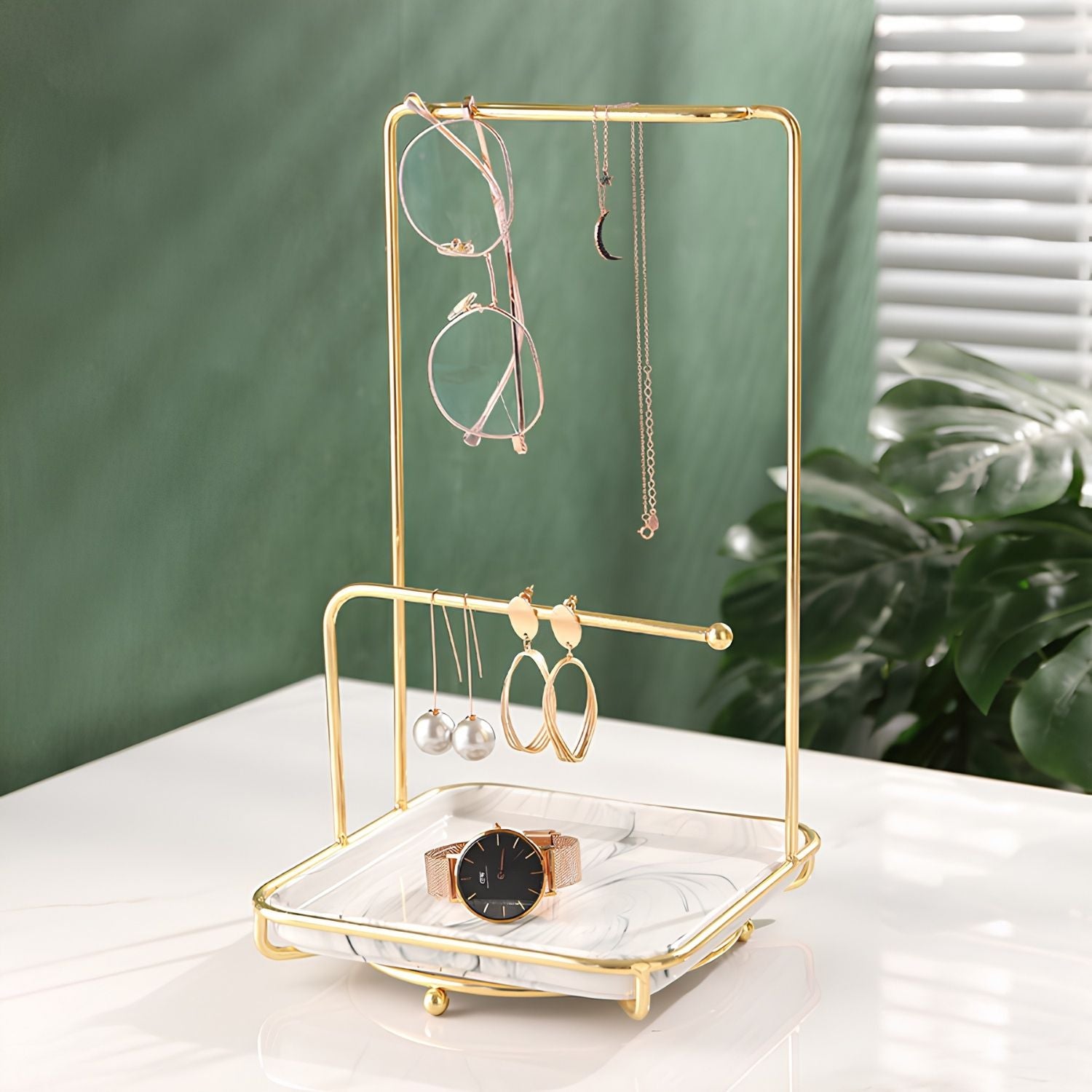 Tisch-Schmuckständer 16,5x28cm 2 Stück (Gold-Weiß)