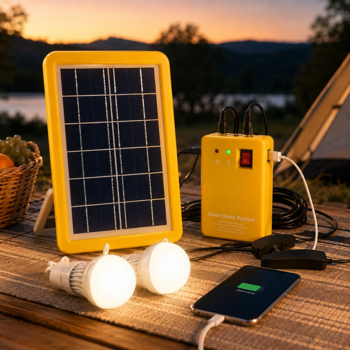 Solar-Ladegerät 7V 3W mit Steuerkabel - Tragbares Mini-Solarmodul