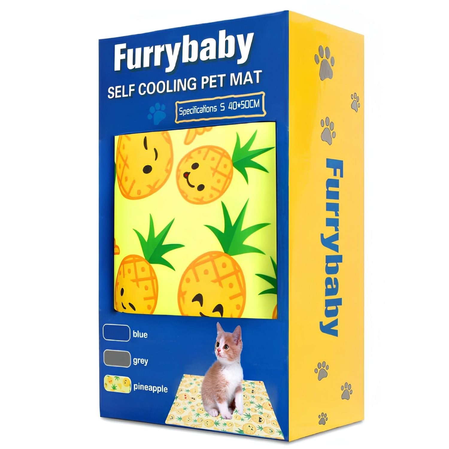 Furrybaby Kühlmatratze mit Ananasmuster für Haustiere - Kühlender Liegeplatz