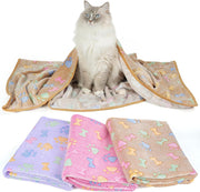 Dono Set aus weicher Haustier- und Sofadecke – 3 Stück in Rosa/Lila/Braun, Größe L, 105 x 72 cm