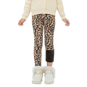 Adorel Téli Polár Gyermek Leggings Szett (2 db) – Pöttyös és Párduc Mintával (120) - BShopy