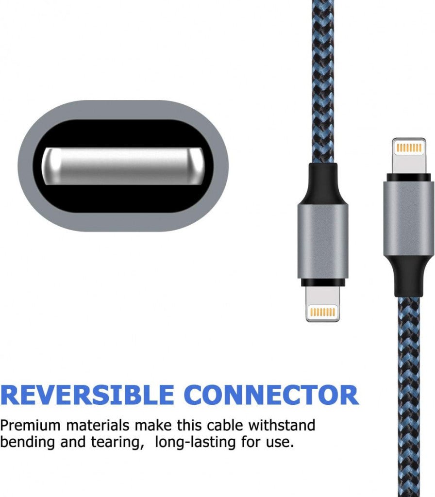 Apple MFi Tanúsítvánnyal Rendelkező iPhone Töltő - Fehér Lightning Kábel Szett (1 m, 3×2 m, 3 m) Gyorstöltéssel - BShopy