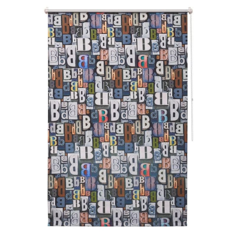 B.Banani Klemmfix Sötétítő Roló - 87 x 150 cm, Színes Betűmintás - BShopy6971583929351_0