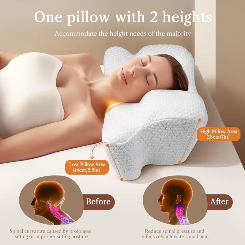 Benazcap Memory Foam Szépségpárna - Fehér, Arcbőrbarát - BShopy