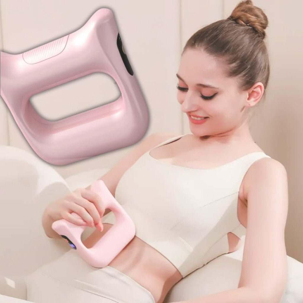 BLux Hordozható Elektromos Izomstimulátor Masszírozó - Vibrációs Kézi Masszázseszköz (Rózsaszín) - BShopyBS1004_0