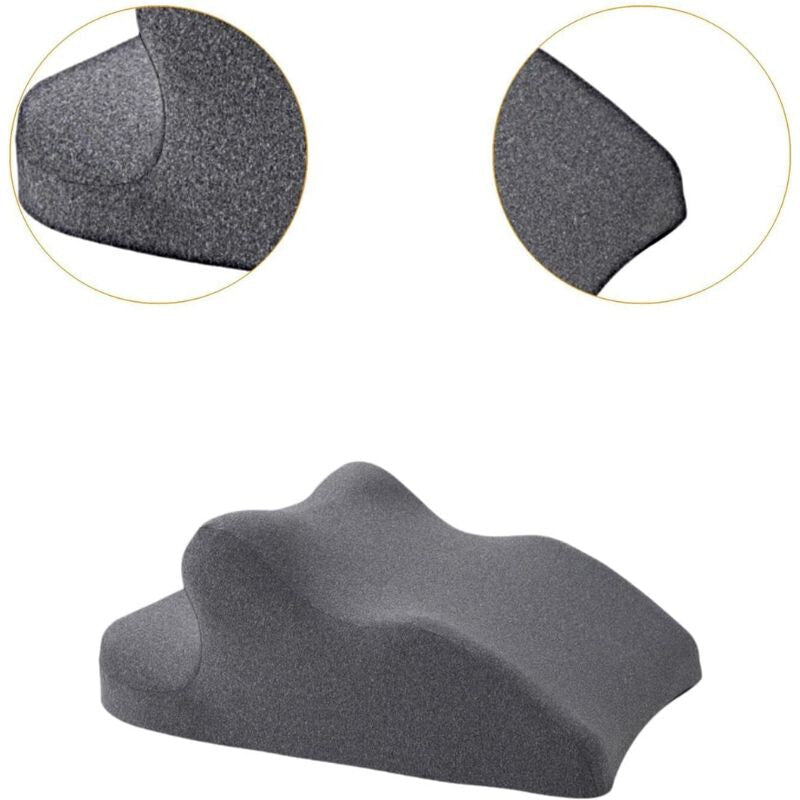 Blux multifunktionales Stützkissen aus Memory-Schaum – Rückenstütze, zum Entspannen und für die Bauchlage (65×46×26 cm, Dunkelgrau) - BShopy