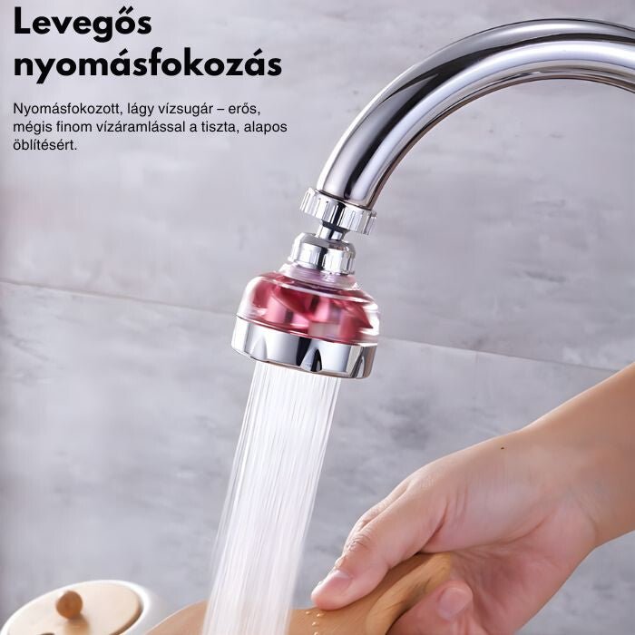 Blux Turbó Ventilátoros Víztakarékos Csapfej – 360° Forgatható Magasnyomású Perlátor - BShopy