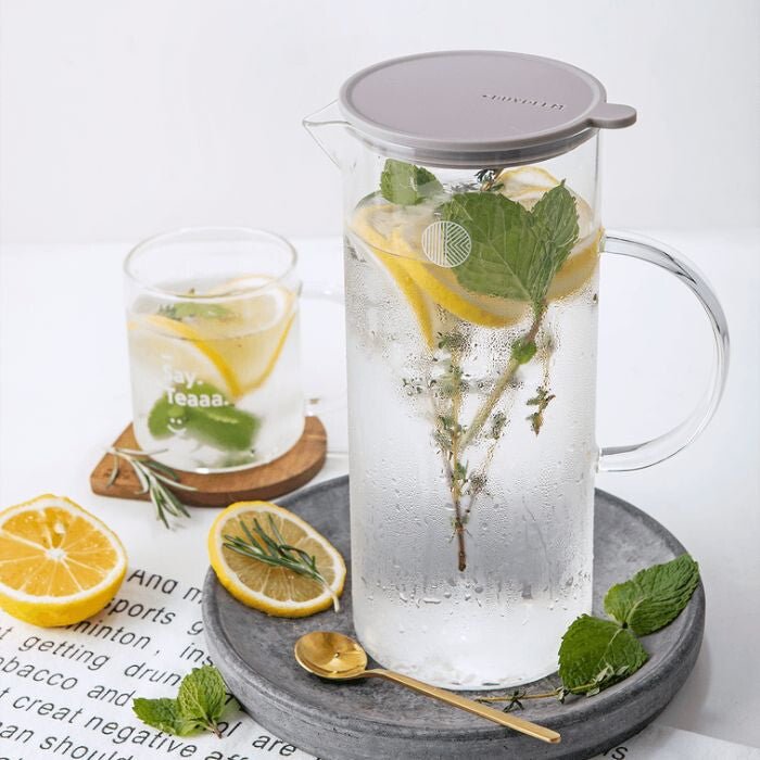 Buydeem CD2003 Teáskanna Hőálló Üveg Kancsó, Fedéllel 1200ml - BShopy