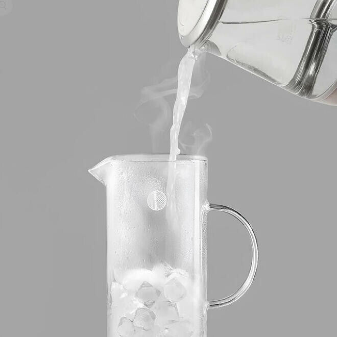 Buydeem CD2003 Teáskanna Hőálló Üveg Kancsó, Fedéllel 1200ml - BShopy