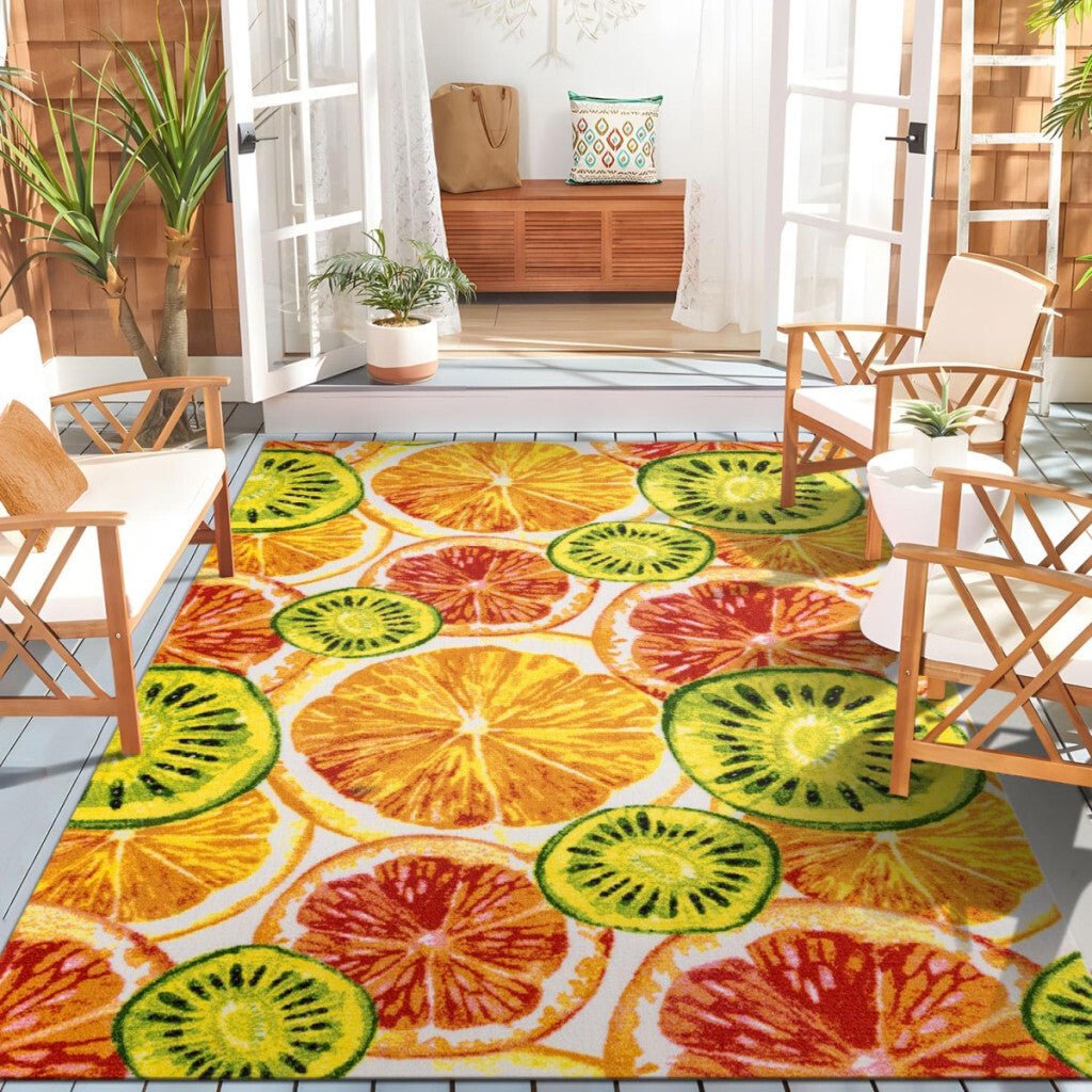 DECOMALL Gyümölcsmintás Kültéri Szőnyeg 80x150cm - BShopy