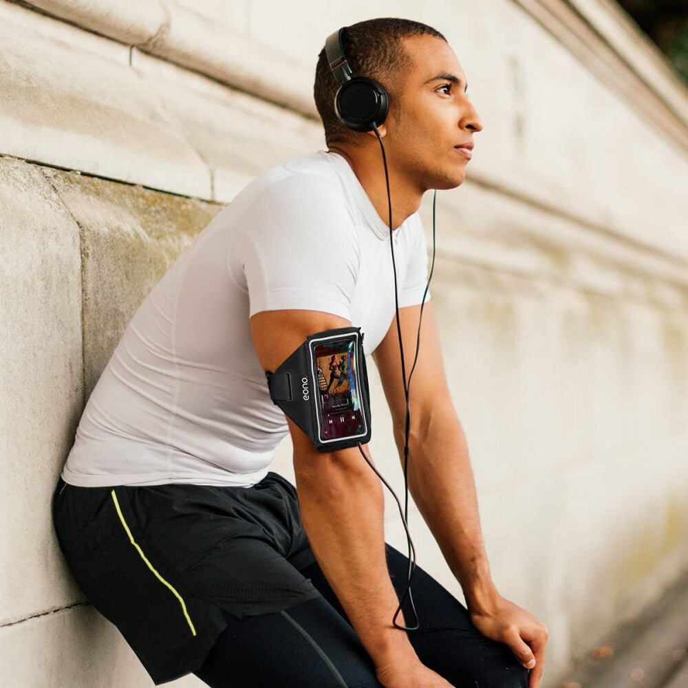 Eono Karra Rögzíthető Telefontartó Sportoláshoz (Fekete) - 5,1 - 7,1″ Telefonhoz - BShopy