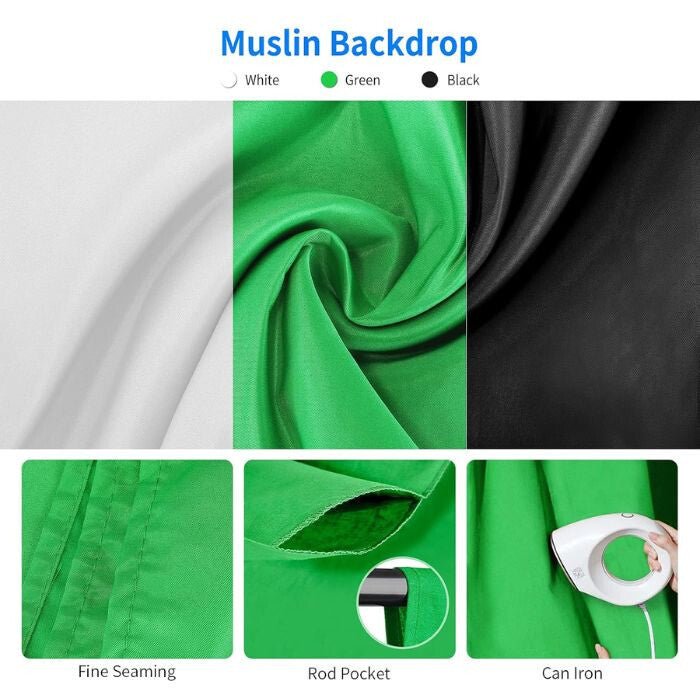 Hakutatz Professzionális Stúdióvilágítás Szett Háttérrendszerrel és Hordtáskával - BShopy