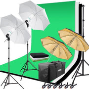 Hakutatz Professionelles Fotostudio-Set mit Beleuchtung und Hintergrundsystem