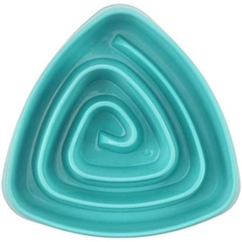 Háromszög Alakú Lassú Etető Tál Háziállatoknak, Habzsolásgátló (Kék) - BShopy