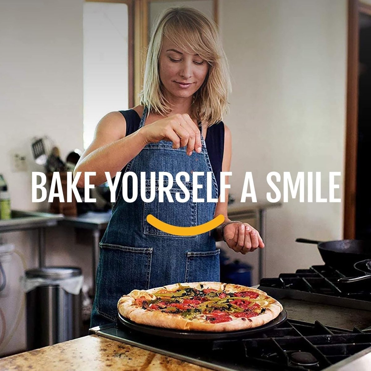 Heritage 38 cm Kerámia Pizza Sütőkő Szett - Tapadásmentes Pizza Stone Vágóval - Ropogós Pizza Sütőbe és Grillhez - BShopy