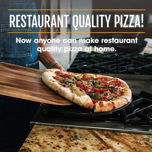 Heritage 38 cm Kerámia Pizza Sütőkő Szett - Tapadásmentes Pizza Stone Vágóval - Ropogós Pizza Sütőbe és Grillhez - BShopy