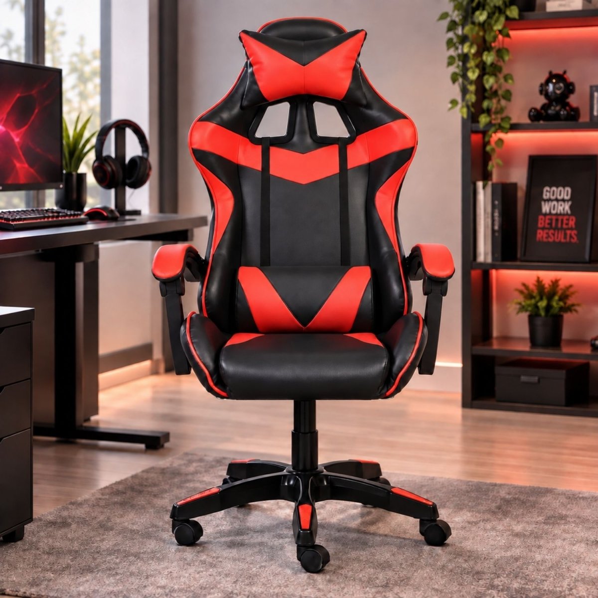 Insma Fekete-Piros Ergonomikus Gamer Szék-BShopy