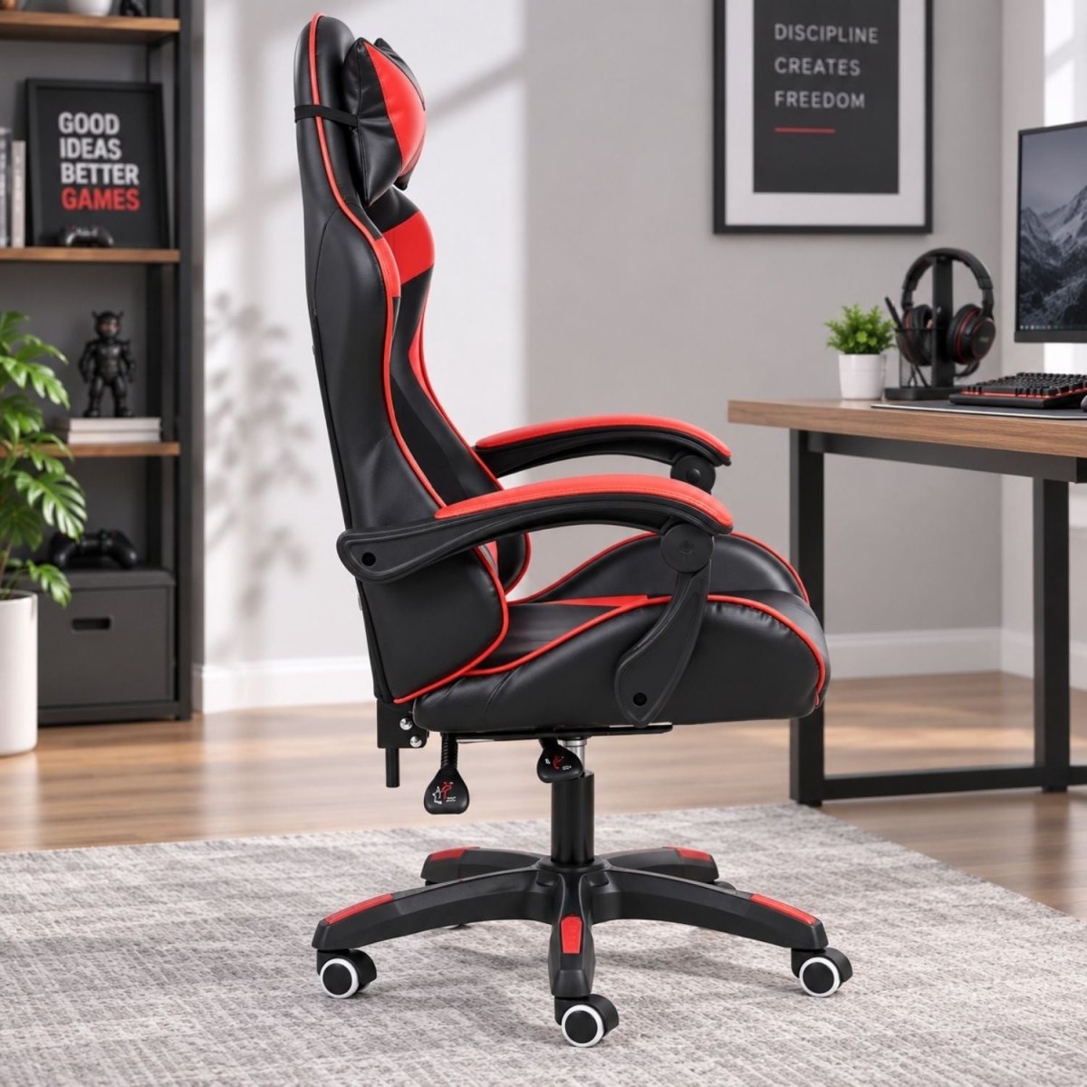 Insma Fekete-Piros Ergonomikus Gamer Szék-BShopy