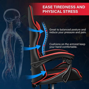Insma Fekete - Piros Ergonomikus Gamer Szék - BShopy