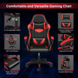 Insma Fekete - Piros Ergonomikus Gamer Szék - BShopy