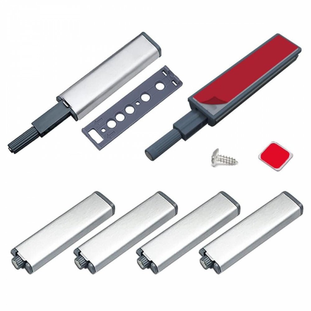 JIAYI Mágneses Tolózár Készlet Szekrényekhez - 6 db - os, Ezüst Színű, Önzáró Bútorzár - BShopy