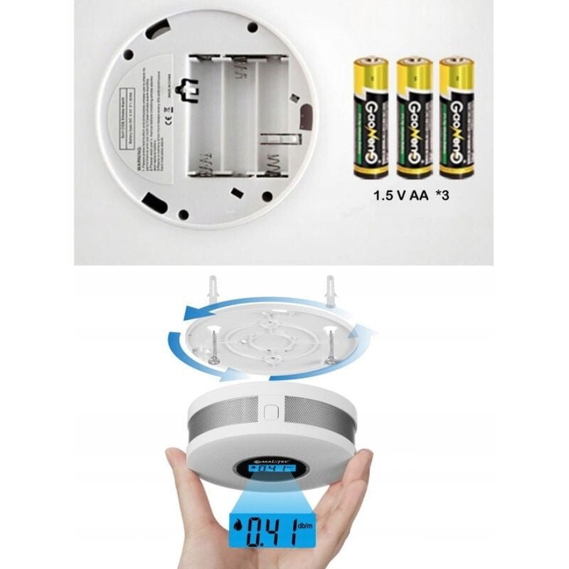 JKD 512COM Szén - Monoxid és Füstérzékelő LCD Kijelzővel, 85 dB Hangriasztással - 2 db - BShopy