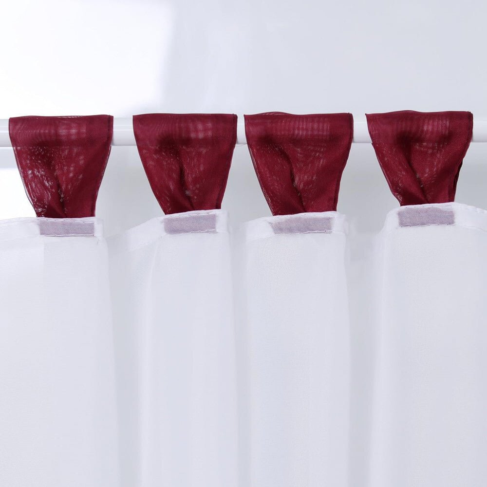 Joyswahl Fehér Panelfüggöny Bordó Csíkkal - 120x45 cm Méret - BShopy