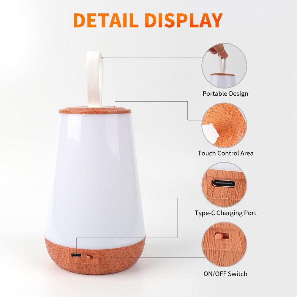 LED Éjszakai Lámpa - Faerezett Mintás, Meleg Fényű, Hálószobai Asztali Lámpa - BShopy