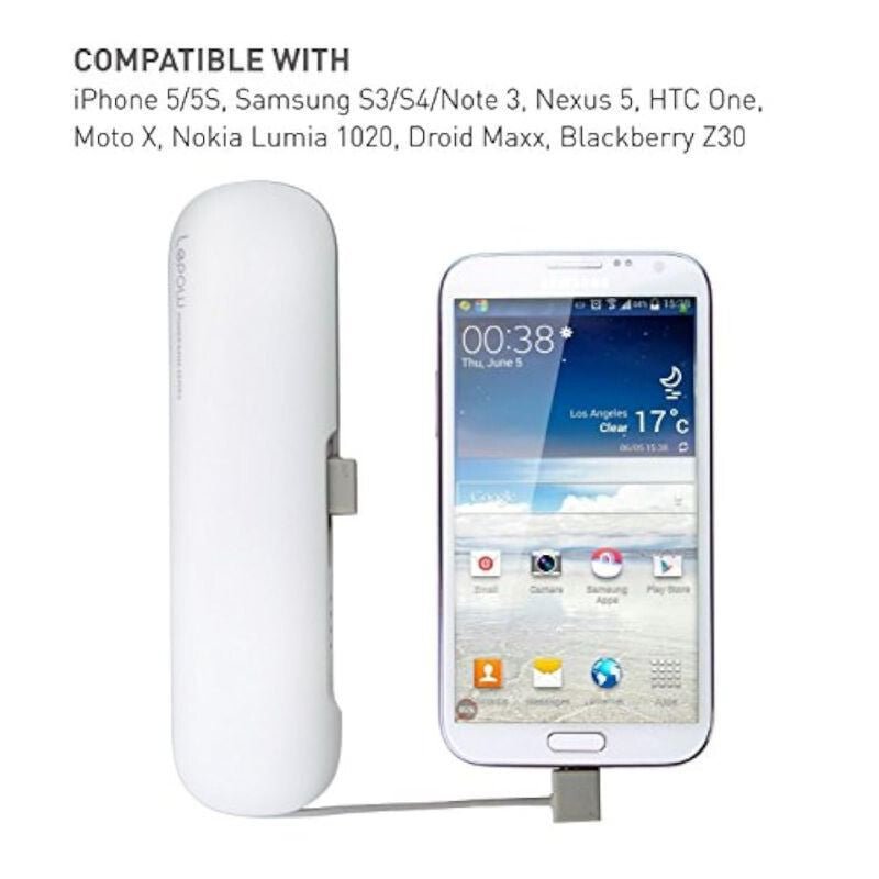 Lepow Simplicity 7800 mAh Hordozható Power Bank Fehér Színben - Külső Akkumulátor Telefonhoz - BShopy
