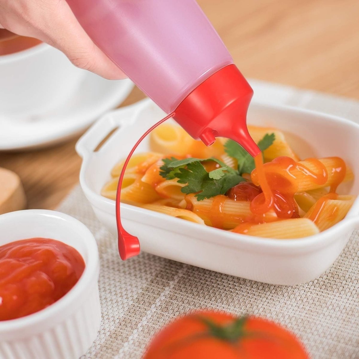 LikeSun 3 Darabos Műanyag Szószos Üveg Szett – 550 ml Adagolóflakon Öntetekhez és Szószokhoz-BShopy