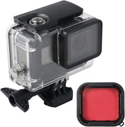 Lupholue GoPro Wasserdichte Klare Hülle bis 50 m - Rote Filter Taucherhülle für Unterwasseraufnahmen