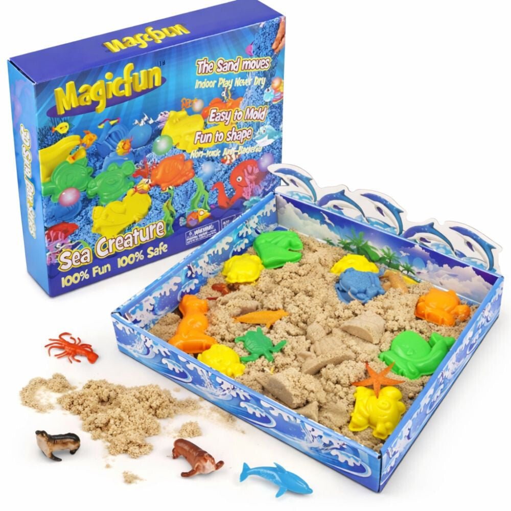 Magicfun 3D Kinetikus Homokszett - Tengeri Állatokkal, Kreatív Játék Gyerekeknek - BShopy