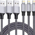 MFi - Tanúsítvánnyal Rendelkező iPhone 1m - es Nylon Fonott Györstöltő USB Kábel 3db - BShopy
