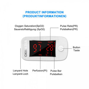 MOMMED LED Kijelzős Ujj - Pulzoximéter - Kompakt Oxigén - és Pulzusmérő - BShopy