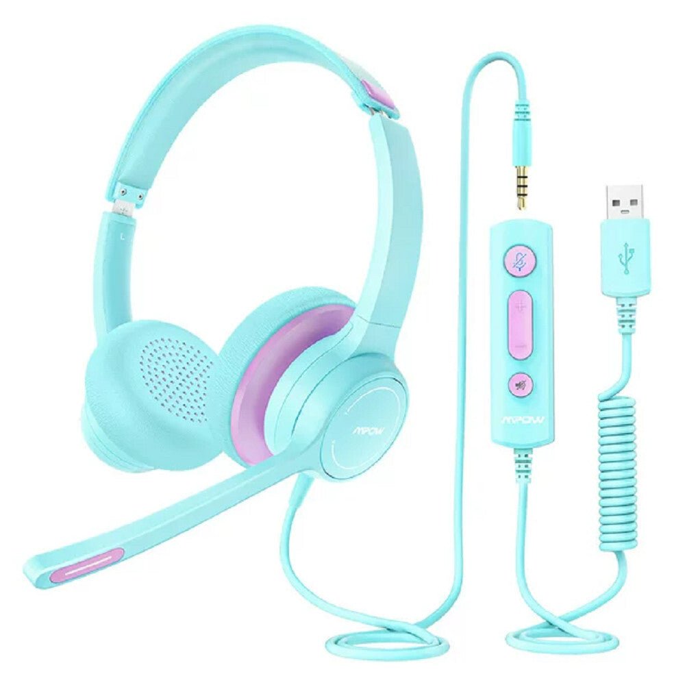 MPOW Gyerek Headset Menta - Lila Színben - Állítható és Kényelmes Fejhallgató - BShopy