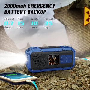 Multifunktionales tragbares Radio – Bluetooth, Powerbank, Solar, Notfalllampe-BShopy