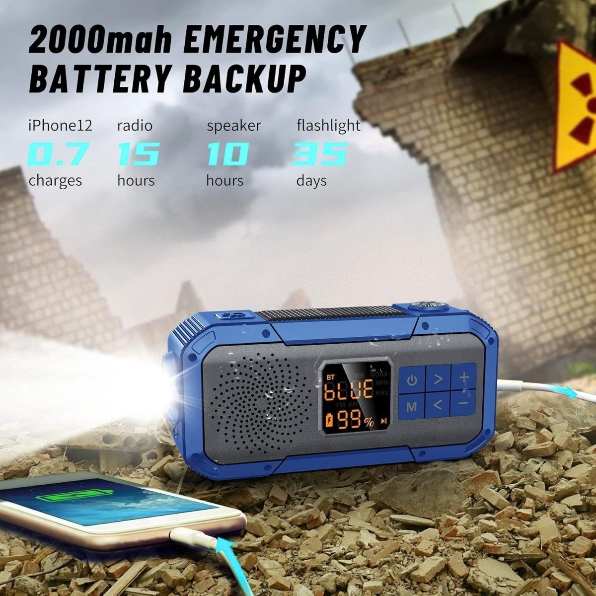 Multifunkciós Rádió - Bluetooth, Powerbank és Vészlámpa-BShopy