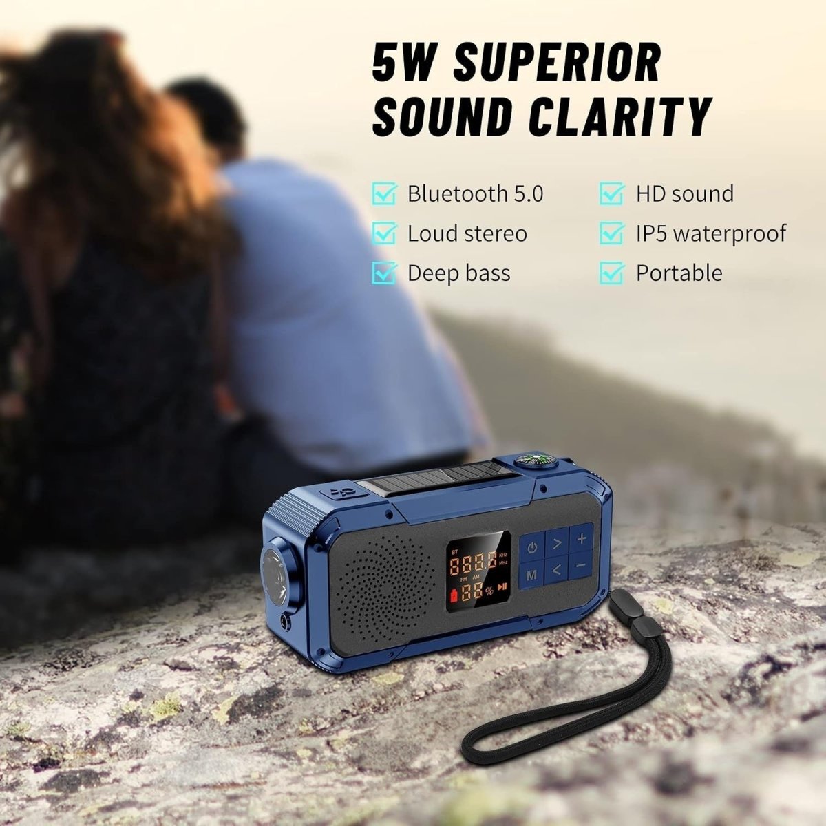 Multifunkciós Rádió - Bluetooth, Powerbank és Vészlámpa-BShopy