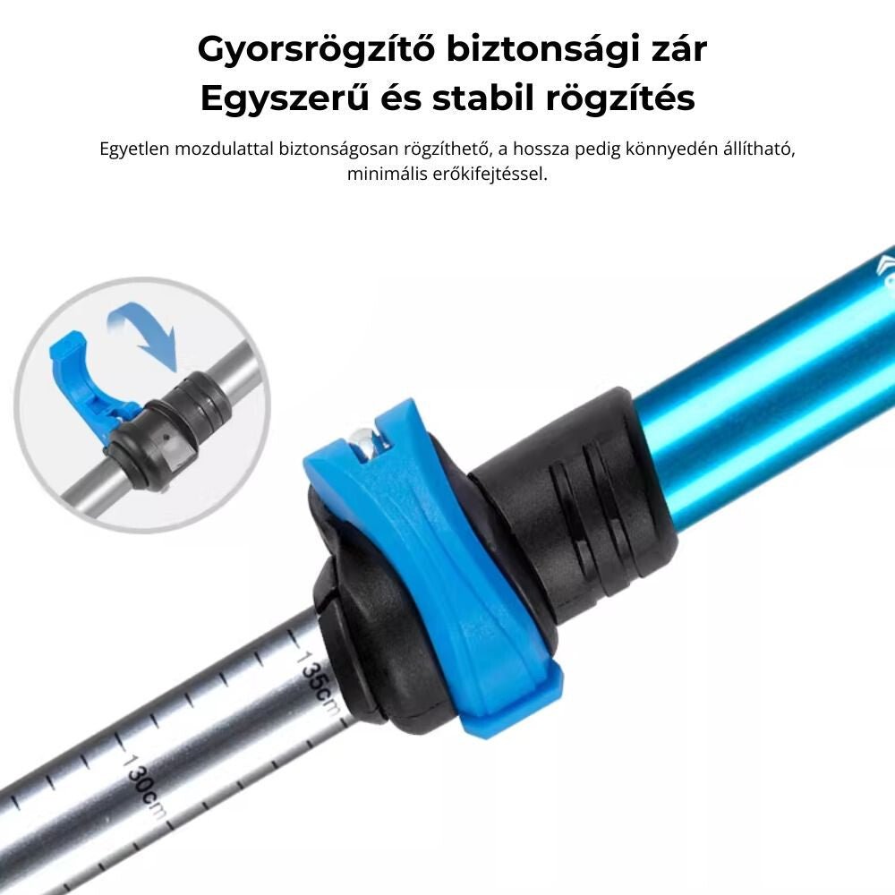 Naturehike Alumínium Túrabot – 3 Részes, 61–135 cm, EVA Markolattal, Kék - BShopy